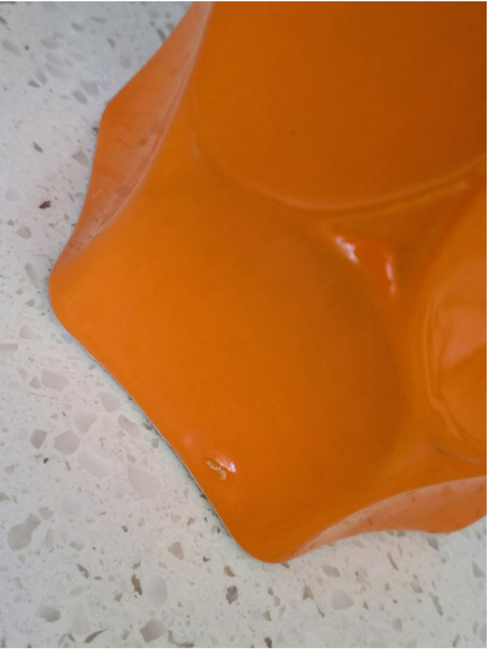 Vintage 1970s Orange Ceramic Vase | 17.5" Tall Mod Geometric Vase | Space Age - Picture 5 of 5